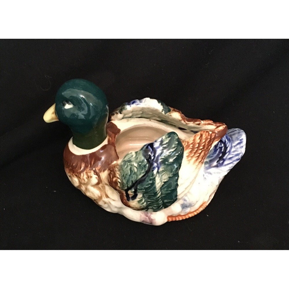 Vintage Mallard Duck Planter 5 1/2" Tall 7" Long Good condition